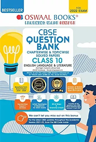 Oswaal CBSE Question Bank Class 10 English Language & Literature Book Chapter-wise & Topic-wise Includes Objective Types & MCQ's [Combined & Updated for Term 1 & 2] 