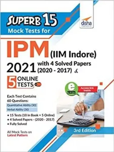 SuperB 15 Mock Tests for IPM (IIM Indore) 2021 with 4 Solved Papers (2020 - 2017) & 5 Online Tests 3rd Edition