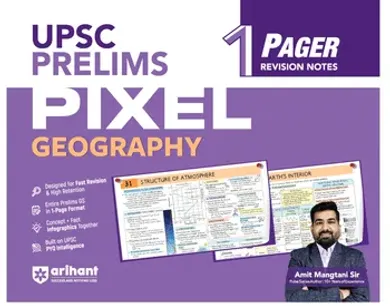 UPSC Prelims Geography | Pixel 1-Pager Revision Notes | Fast Revision, Entire Prelims GS in 1-Page Format, Concept & Fact Infographics with PYQ-Based Preparation