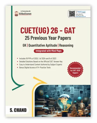 CUET (UG) 2026 GAT : 25 PYP Previous Year Papers | GK + Quantitative Aptitude + Reasoning (9789373592732) - Hitbullseye