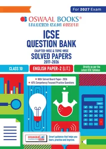 ICSE Question Bank Chapterwise & Topicwise Solved Papers English Literature Paper-2 Class 10 (2026)