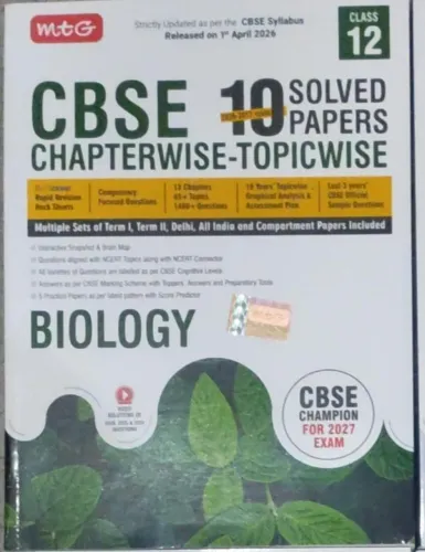Cbse Chapterwise 10 Solved Paper Biology- 12