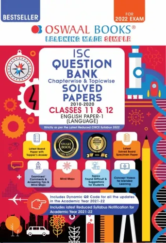 Oswaal ISC Question Bank Class 12 English Paper-1 Language Book Chapterwise & Topicwise (Reduce Syllabus) (For 2022 Exam)