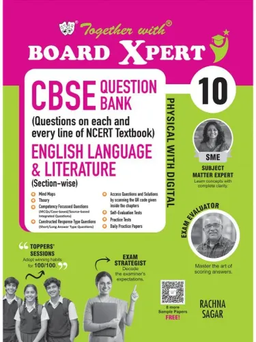Together with Board Xpert CBSE Question Bank Class 10 English LLR 2026-27 | Physical with Digital | Exclusive QR for Extra Mock Drills & Self-Evaluation Tests | PYQs & Competency-Based Questions (CBSE)