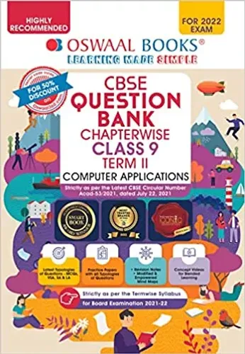 Oswaal CBSE Question Bank Chapterwise For Term 2, Class 9, Computer Application (For 2022 Exam) Paperback – 1 January 2022