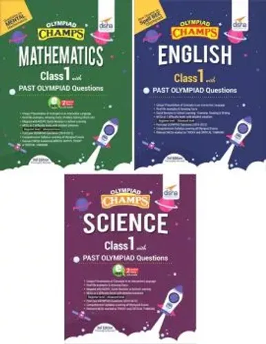 Olympiad Champs Science, Mathematics, English Class 1 with Past Questions 3rd Edition (set of 3 books)