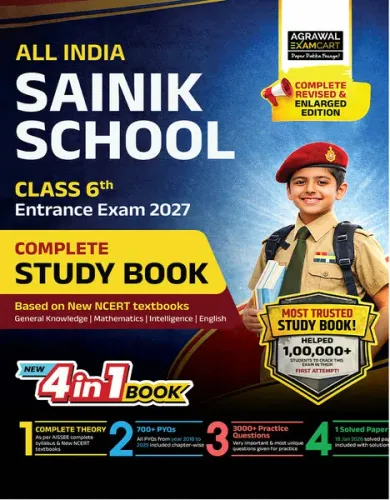 Examcart Sainik School Class 6 Study Guide Book For 2027 Entrance Exam In English