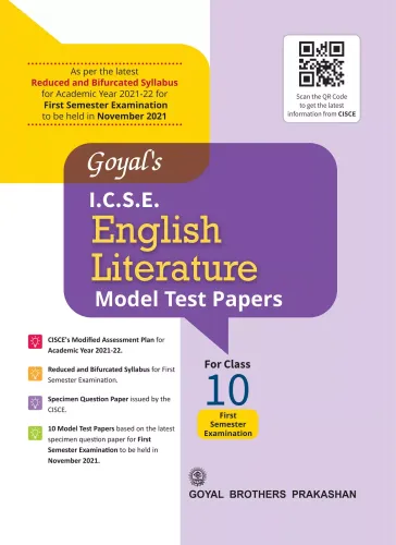 Goyal's ICSE English Literature Question Bank with Model Test Papers for Class 10