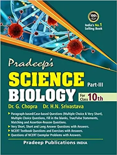 Pradeep's Science Biology (Part-III) for Class 10 - Examination 2021-22 