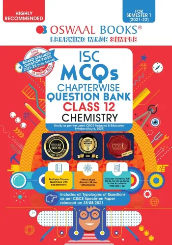 Oswaal ISC MCQs Chapterwise Question Bank Class 12, Chemistry Book