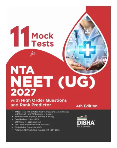 Disha 11 Mock Test Series for New Pattern NTA NEET (UG) 2027 with High Order Questions & Rank Predictor 4th Edition | Physics, Chemistry, Biology New Syllabus Test Series | 100% Solutions