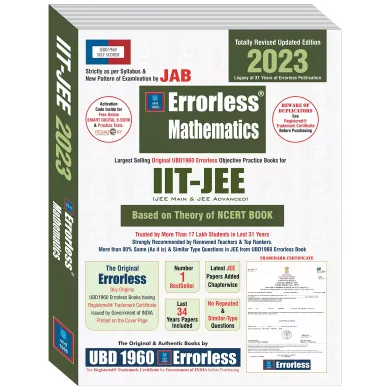 UBD1960 Errorless Mathematics for IIT-JEE (MAIN & ADVANCED)as per JAB(Paperback+Free Smart E-book)Revised New Edition 2023 (2 volumes)by UBD1960 (Original Errorless USS Book with Trademark Certificate)