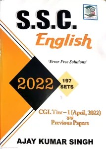SSC English Error Free Solution (197 Sets) CGL Tier-1 (April,2022)-2022