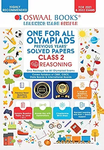 One for All Olympiad Previous Solved Papers, Class-2 Reasoning Book (For 2022 Exam)