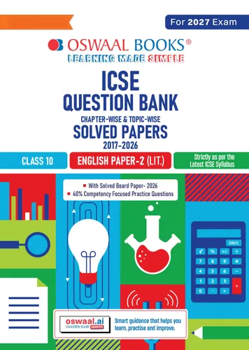 Class 10 ICSE Question Bank English Paper-2 Literature (2017-2026) |For 2027 Exam Chapter-wise & Topic-wise with Competency Based Questions | Includes 2026 Paper- fully solved | Self-Assessment Papers | Practice Papers