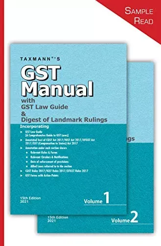 GST Manual with GST Law Guide & Digest of Landmark Rulings (Set of 2 Volumes)