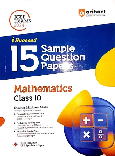 Icse I Succeed 15 Sample Question Papers Mathematics-10 (2024)