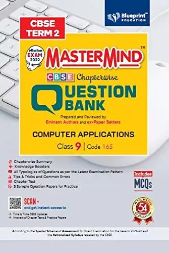 Master Mind CBSE Question Bank – Computer Applications Class 9 |Term 2 | For CBSE Board (Includes MCQs)