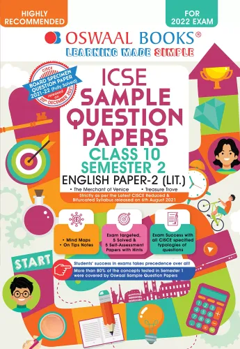 Oswaal ICSE Sample Question Papers Class 10, Semester 2, English Paper 2 Literature Book (For 2022 Exam) 