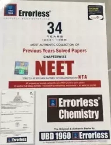 Errorless 34 Years Solved Paper NEET Chemistry (2022-23) 
