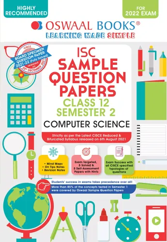 Oswaal ISC Sample Question Papers Class 12, Semester 2 Computer Science Book (For 2022 Exam) 