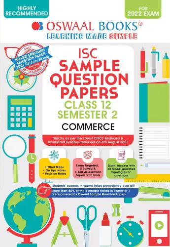 Oswaal ISC Sample Question Papers Class 12, Semester 2 Commerce Book (For 2022 Exam)