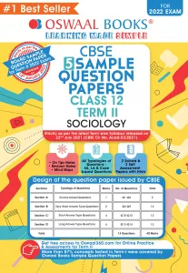 Oswaal CBSE Term 2 Sociology Class 12 Sample Question Papers Book (For Term-2 2022 Exam)