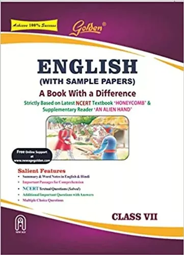 Golden English: (With Sample Papers) A Book with a Difference - Class 7 (for 2022 Examination) 