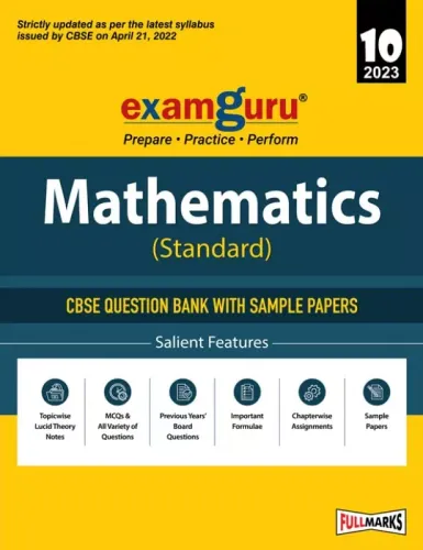 Examguru Mathematics (Standard) CBSE Question Bank with Sample Papers for Class 10 for 2023 Exam (Cover Theory and MCQs)