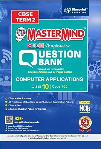 Master Mind CBSE Question Bank –Computer Applications Class 10 |Term 2 | For CBSE Board (Includes MCQs)