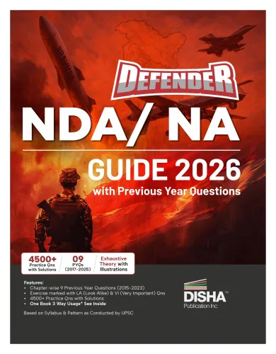 Disha DEFENDER NDA/ NA Guide 2026 with Previous Year Questions | Study Package for Mathematics & General Ability Test (GAT) - English, General Knowledge & Science