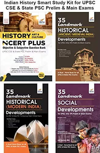 Indian History Smart Study Kit for UPSC CSE & State PSC Prelim & Main Exams-set of 4 books
