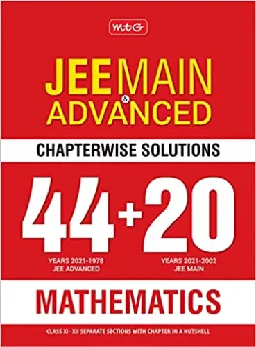 MTG 44 + 20 Years Chapterwise Solutions Mathematics for JEE (Advanced + Main), JEE Advanced Books 2022