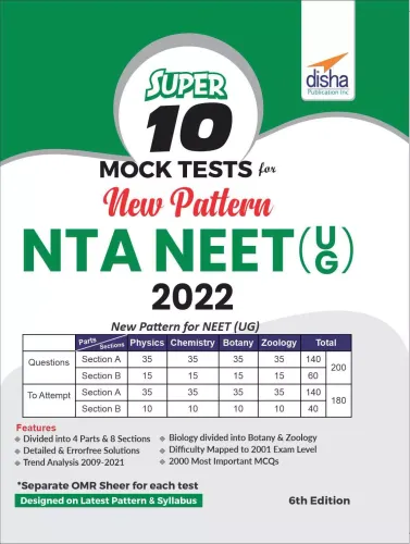 Super 10 Mock Tests for New Pattern NTA NEET (UG) 2022 - 6th Edition