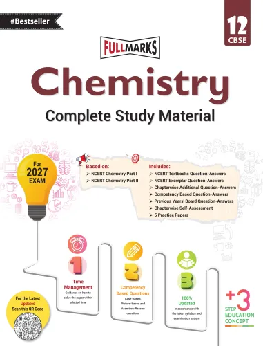 Full Marks Chemistry Complete Study Material Class 12 | Based on Latest NCERT Textbook Chemistry (Part 1 & 2) and CBSE Syllabus | Includes Chapterwise Summary, Solved Q/A, Practice Papers and More