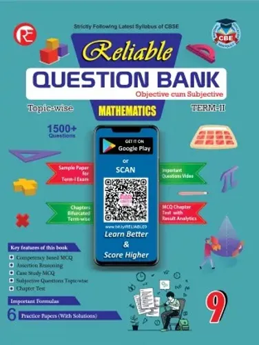 Reliable CBSE Question Bank Topic wise For Term 2, Class 9, Mathematics (For 2022 Exam)  (Paperback, Reliable Editorial Board)