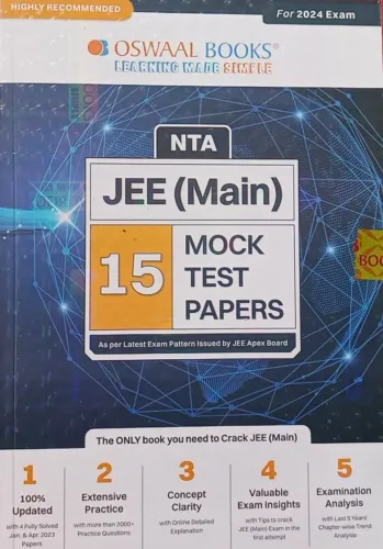 Jee Main 15 Mock Test Papers (phy,chem,math) 2024