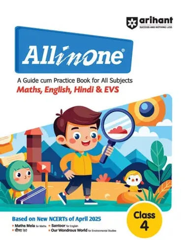 All in One Class 4th | A Guide Cum Practice Book for All Subjects (Maths, English, Hindi & EVS) | Based on New NCERT of April 2025