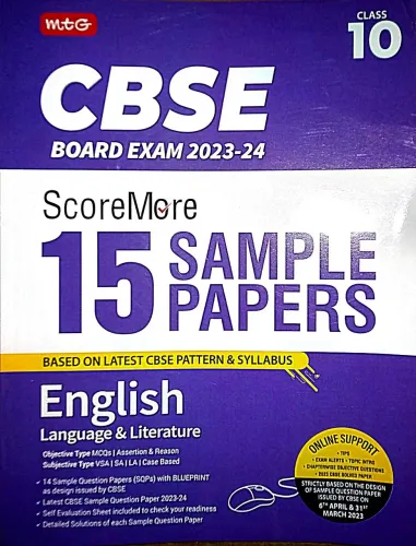 CBSE Score More 15 Sample Papers English Lang & Literature-10 {2023-24}