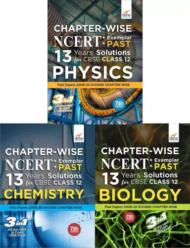 Chapter-wise NCERT + Exemplar + PAST 13 Years Solutions for CBSE Class 12 PCB 7th Edition-set of 3 books