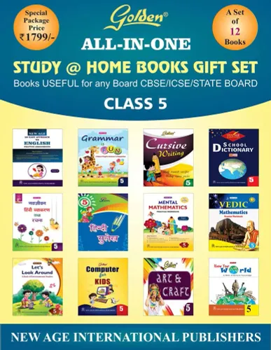Golden All In One: Study at Home Books Gift Set for Class-5