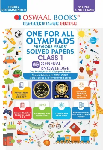 One for All Olympiad Previous Years’ Solved Papers, Class-1 General Knowledge Book (For 2022 Exam)