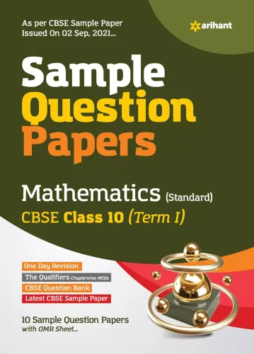 Arihant CBSE Term 1 Mathematics (Standard) Sample Papers Questions for Class 10 MCQ Books for 2021 (As Per CBSE Sample Papers issued on 2 Sep 2021)