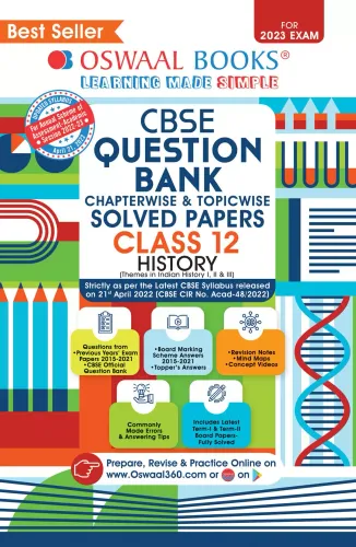 Oswaal CBSE Chapterwise & Topicwise Question Bank Class 12 History Book (For 2022-23 Exam)