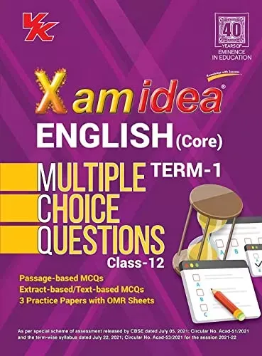 Xam Idea CBSE MCQs Chapterwise For Term I, Class 12 English (With massive Question Bank and OMR Sheets for real-time practise) 