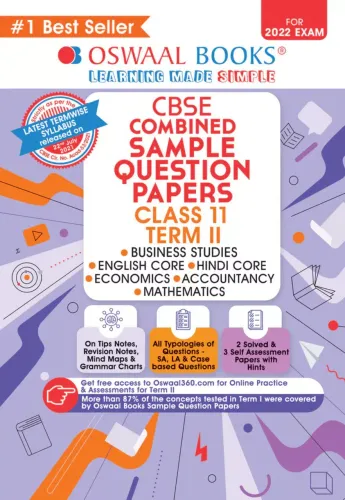 Oswaal CBSE Term 2 English Core, Hindi Core, Accounts, Mathematics, Economics, Business Studies Class 11 Combined Sample Question Paper Book (For Term-2 2022 Exam) 
