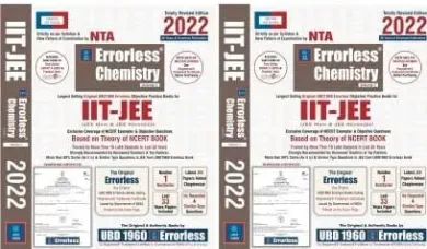 UBD1960 Errorless Chemistry for IIT-JEE (MAIN & ADVANCED) as per New Pattern by NTA (Paperback+Smart E-book) Totally Revised New Edition 2022 (Set of 2 volumes) Original ERRORLESS Book with Trademark Certificate - Errorless Chemistry