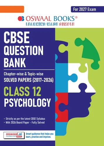 CBSE Class 12 Psychology Question Bank | Chapter & Topic-wise Solved Papers (2017-2026) | Based on Latest Syllabus (April 2026) | Includes 2026 Papers | | For 2027 Exam