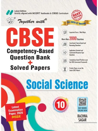 Together with CBSE Question Bank Class 10 Social Science for 2026-27 board exams| Includes Mind Maps, PYQs, Practice Papers & Solved Board Examination Paper 2026 (CBSE)