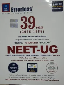 Errorless 39 Years Chapterwise Previous Years Solved Papers NEET Ug